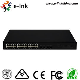 L3 Managed Ethernet POE Switch 24G + 4 10G SFP + RISC 400MHz Bandwidth 128Gbps