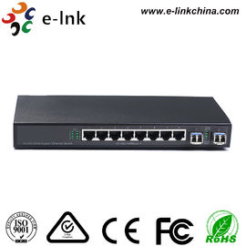 8G + 2SFP Tipe Cincin Ethernet Fiber Optic Switch 1000M SFP Distance 16K MAC