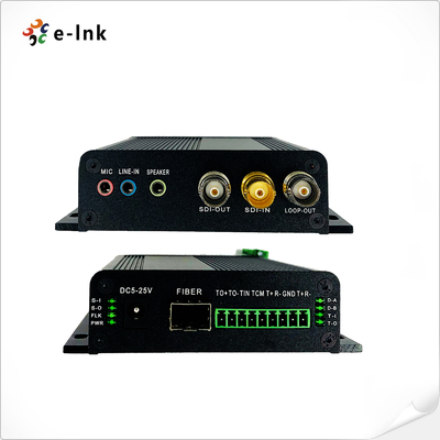 3G-SDI Fiber Converter with Loop-out RS422/485 Audio Mic Tally