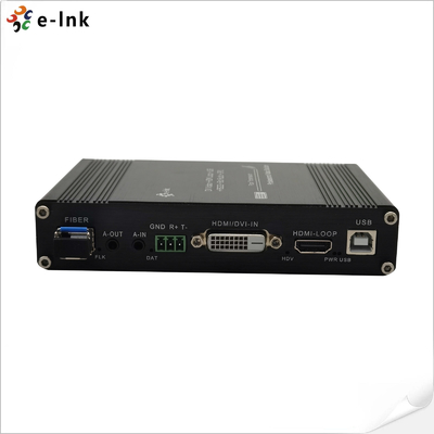 Multi-functional DVI Fiber Optic Extender with USB KVM RS232 Bidi Stereo Audio GPIO