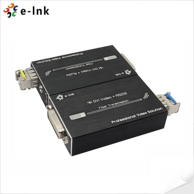 Mini 4K DVI Over Fiber Extender with Stereo Audio Uncompressed Signal Transmission