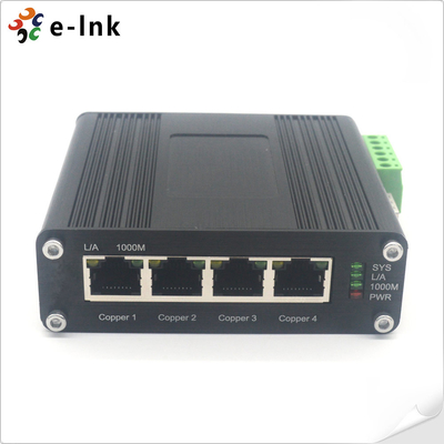 Industrial DIN Rail Gigabit Ethernet Switch 4 Port SFP Fiber -40°C to 75°C