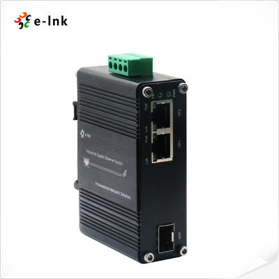 Mini Industrial PoE Media Converter Gigabit SFP Fiber 10/100/1000Mbps PoE 30W per Port Output
