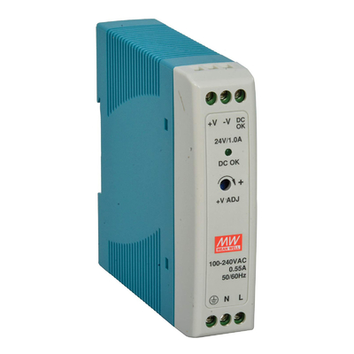 DIN Rail Industrial Power Supply 24W 24V 1A Enclosed For PoE Switch