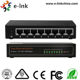 E- Link Unmanaged 8 RJ45 Port Gigabit Poe Switch Auto Negotiation Supporting Auto-MDI / MDIX