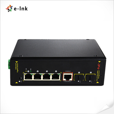 Unmanaged Industrial 4-port 10/100/1000T UPoE (60W high Power) plus 2-port 1000X SFP Ethernet Switch
