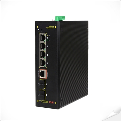 Unmanaged Industrial 4-port 10/100/1000T UPoE (60W high Power) plus 2-port 1000X SFP Ethernet Switch