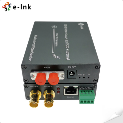 12G-SDI to Fiber Converter with Gigabit Ethernet plus 2Ch Backward RS485
