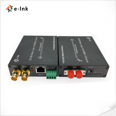12G-SDI to Fiber Converter with Gigabit Ethernet plus 2Ch Backward RS485