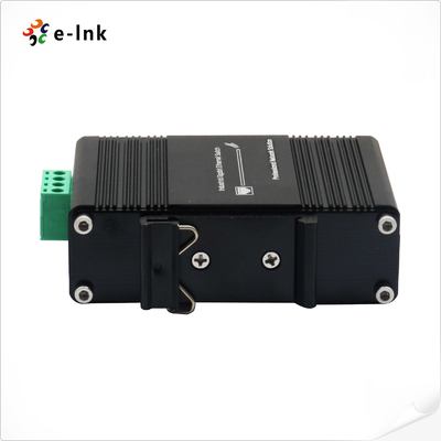 Mini Industrial 1-Port 100/1000X SFP to 2-Port 10/100/1000T 90W PoE++ Media Converter