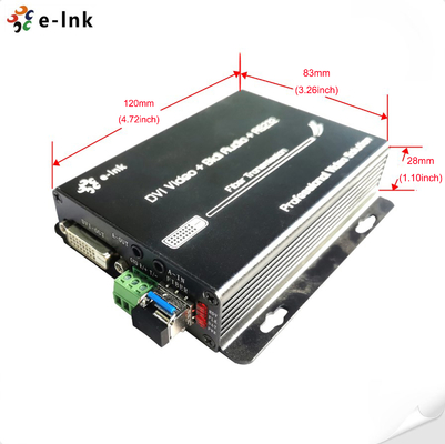 Multifunctional DVI + 1Ch Bidirectional Stereo Audio + 1Ch RS232 over Fiber Optic Extender