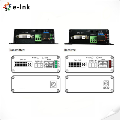 Multifunctional DVI + 1Ch Bidirectional Stereo Audio + 1Ch RS232 over Fiber Optic Extender