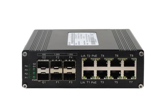 Industrial 8-port 10/100/1000Base-T + 4-port 1000Base-X SFP + 2-port 10G Base-SR/LR SFP+ Hardened Ethernet Switch