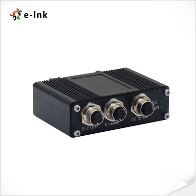 Industrial PoE Injector, EN50155 Standard, M12 Interface, Wide Voltage 12~48V DC