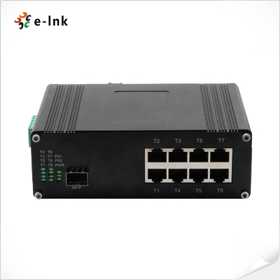 Hardened Ethernet Switch 8x10/100TX and 1x100FX Port DIN Rail Mount IP40
