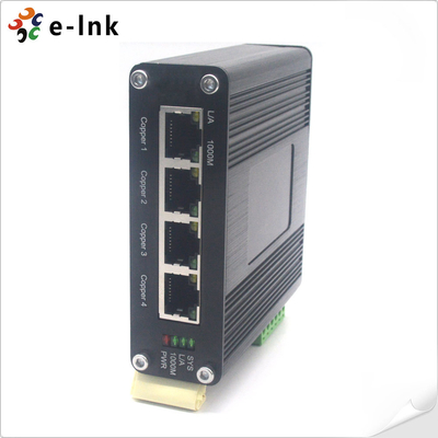 Industrial DIN Rail Gigabit Ethernet Switch 4 Port SFP Fiber -40°C to 75°C