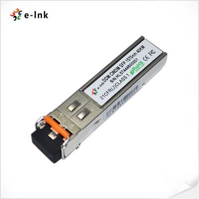 HD-SDI CWDM SFP Transceiver 1270–1610nm 80km SMF DDM Supported