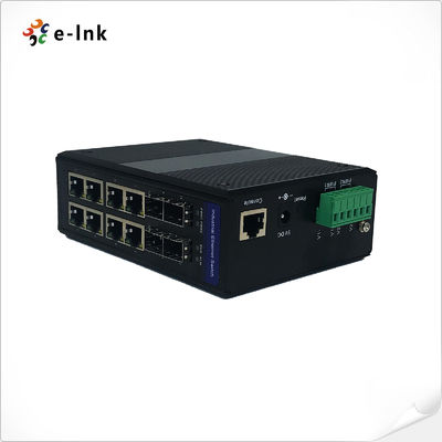 DIN Rail Wall Mount Industrial Ethernet POE Switch 8 Port 10 /100 / 1000T with 4 SFP Ports Metal Case