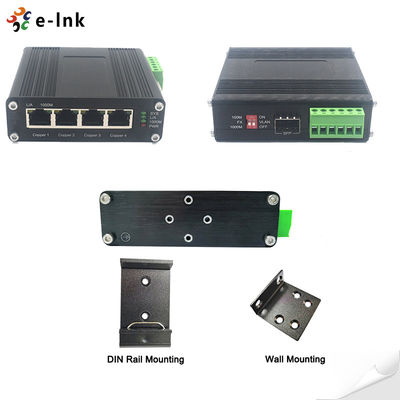 4x10/100/1000M RJ45 Ports Industrial Ethernet Media Converter
