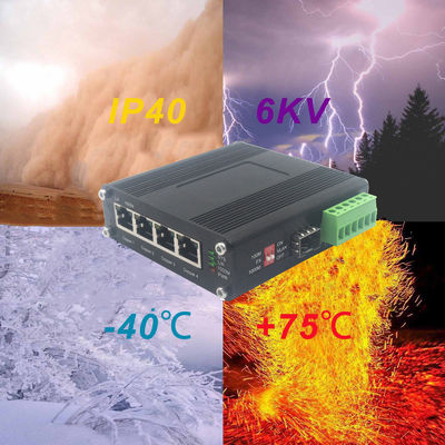 4x10/100/1000M RJ45 Ports Industrial Ethernet Media Converter