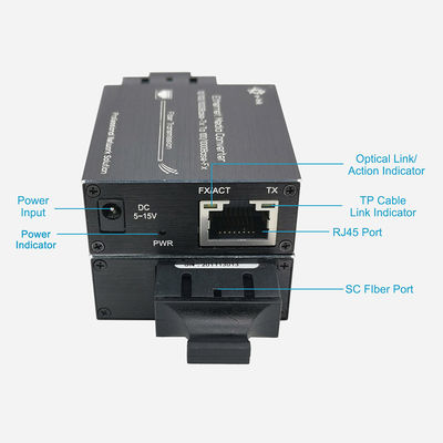 Micro Type 10/100/1000Base-Tx To 100/1000Base-Fx Ethernet Media Converter  Single Mode, 20km, 1310nm, SC