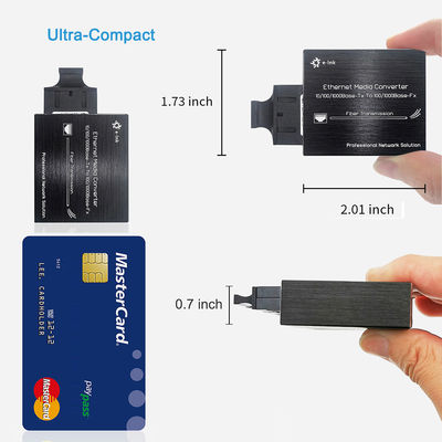Micro Type 10/100/1000Base-Tx To 100/1000Base-Fx Ethernet Media Converter  Single Mode, 20km, 1310nm, SC