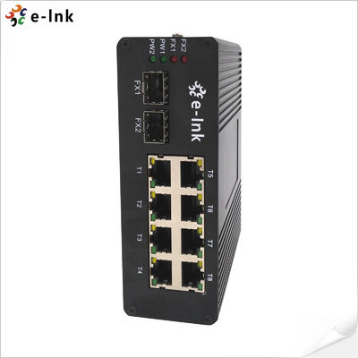 FCC 57VDC Industrial Ethernet POE Switch 8 Port 10/100/1000BASE-T FC ST