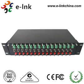Sasis Rak Konverter Video Fiber Optik CCTV 16-Slot 19