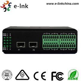 Industrial 2Ch Double ring Fiber Media Converter with 2 SFP port , RS232 / RS22 / RS85