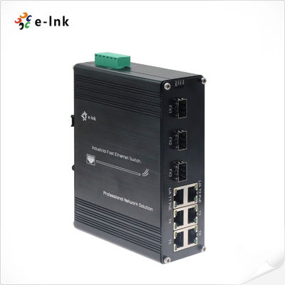 Industrial DIN-Rail Mounting 6 port 10/100Base-TX + 3 port 100Base-FX Harded PoE switch
