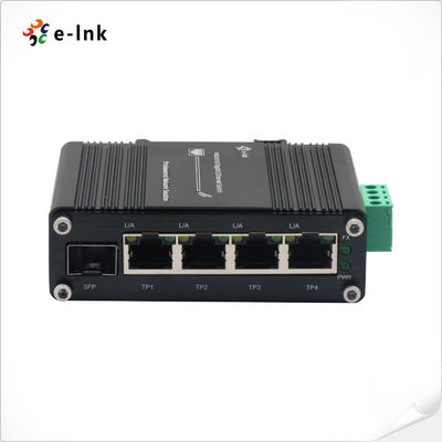 Sakelar Gigabit Ethernet SFP 4-Port Mini Industrial 12~48VDC Input Daya Pemasangan Rel DIN & Dinding