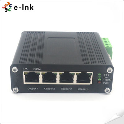 Sakelar Ethernet Gigabit DIN Rail Industrial 4 Port SFP Fiber -40°C hingga 75°C