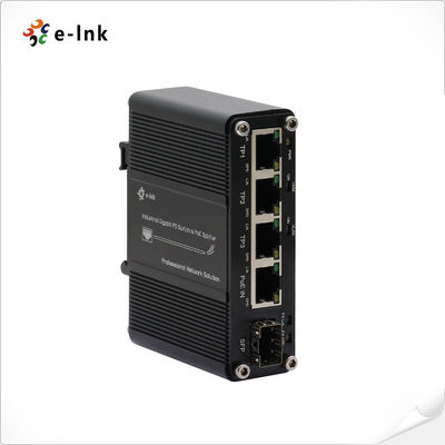 Sakelar Pemisah PoE Industrial 4 Port Gigabit dengan Uplink Fiber SFP