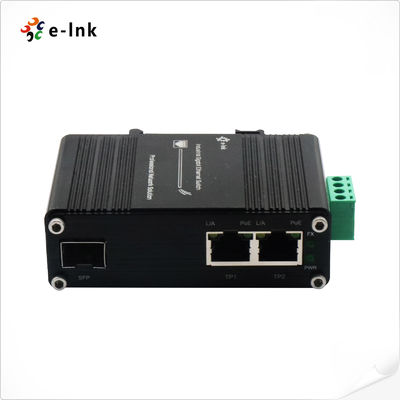 Konverter Media PoE++ 90W Industrial Gigabit Port Fiber SFP