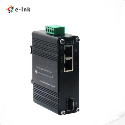 2-Port Industrial PoE+ Media Converter dengan 10G Fiber Solar Voltage Booster Mendukung 12-48V Input Memberikan 60W PoE+ Power untuk Jaringan yang Menginginkan