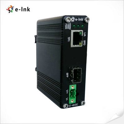 Mini Type Industrial Fiber Optic Ethernet Media Converter 10/100/1000M 48VDC